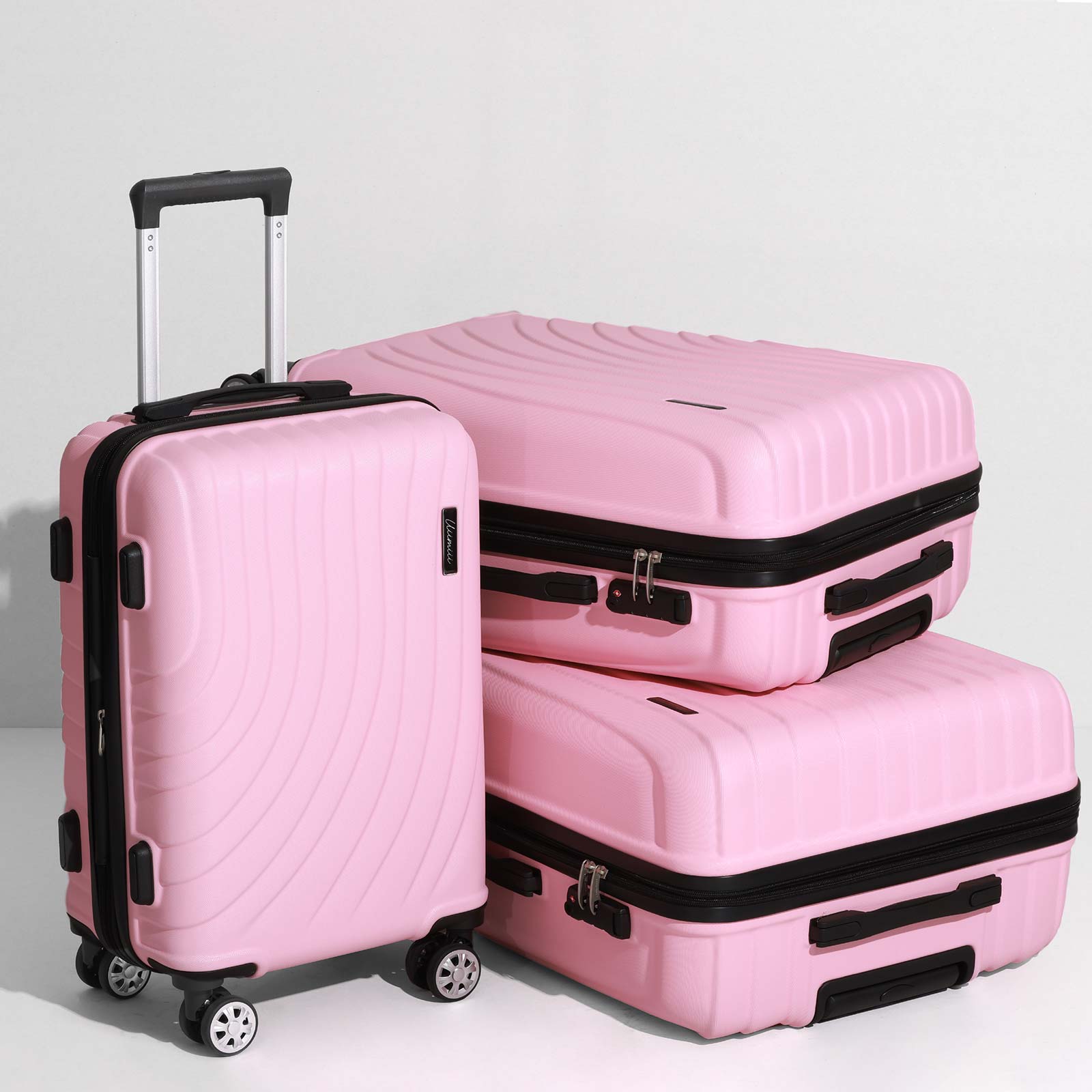 uiimiii baby pink 3-piece luggage set